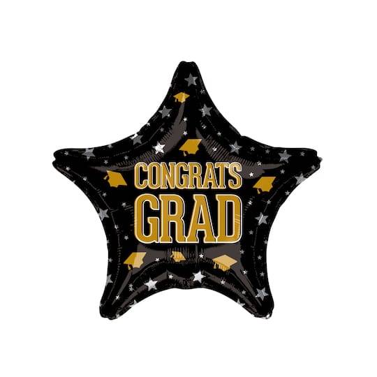 19" Congrats Grad Stars Foil Balloon