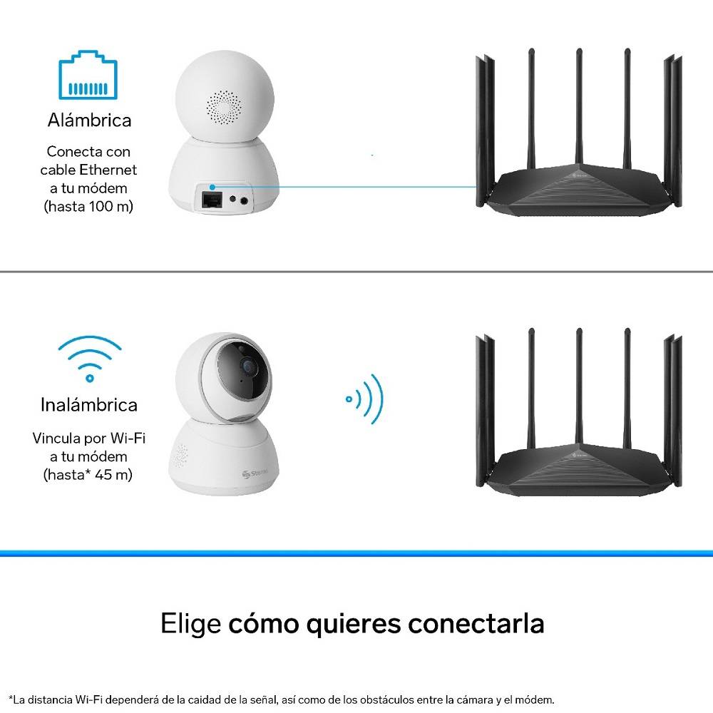 Steren cámara de seguridad wi-fi full hd robotizada con seguidor de movimiento (1 pieza)