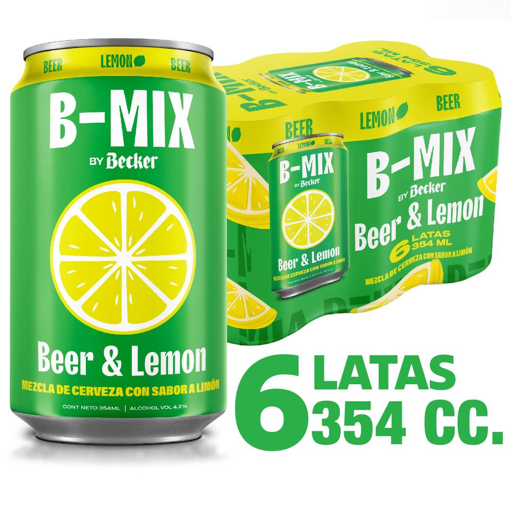 Becker pack cerveza b-mix (6 u x 354 ml /c/u)