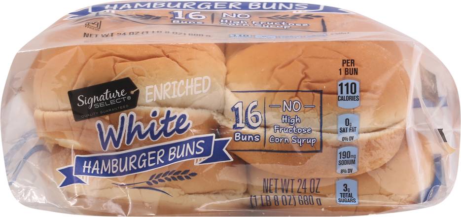 Better Living Brands Llc Signature Select Signature Select White Hamburger Buns (16 ct) | Delivery Near You