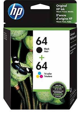 Hp 64 Black and Tri-Color Ink Cartridges (2 ct)