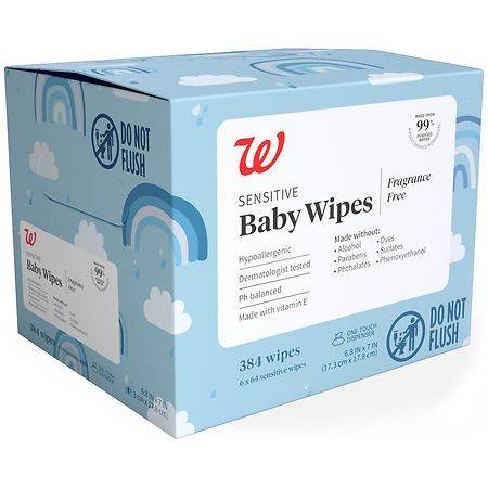 Walgreens Sensitive Fragrance Free Baby Wipes (6 x 64 ct)