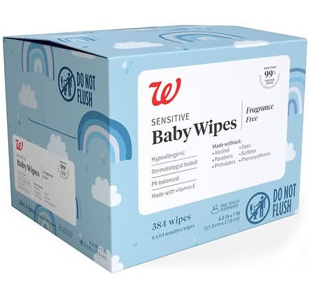 Walgreens Sensitive Fragrance Free Baby Wipes (384 ct)