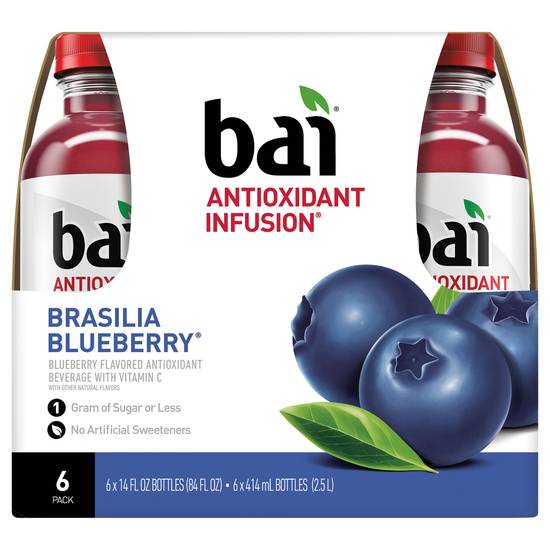Bai Antioxidant Infusion Brasilia Blueberry Beverage (6 ct, 14 fl oz)