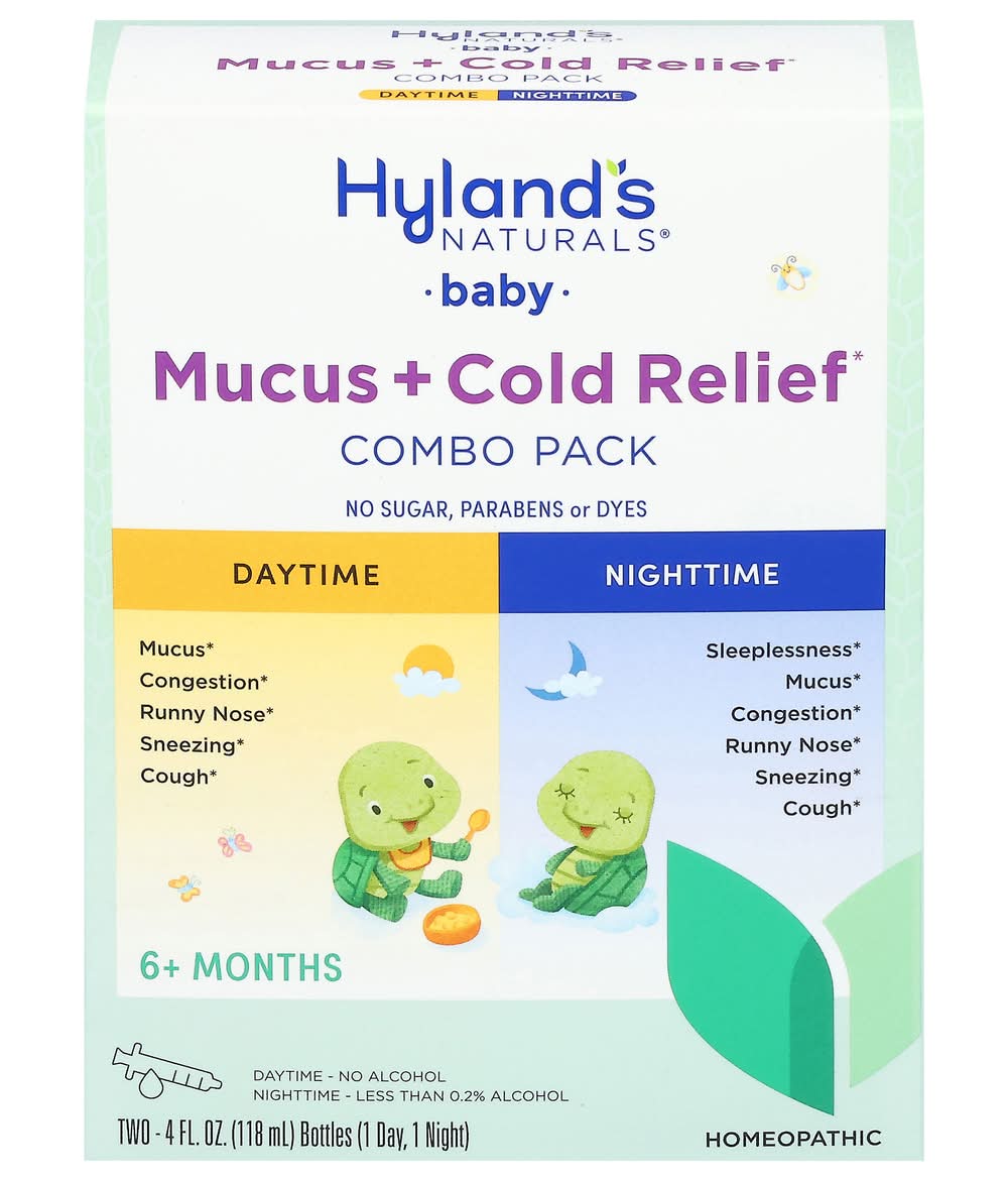 Hyland's Baby Mucus + Cold Relief Syrup Combo pack For 6+ Months (2 x 4 fl oz)