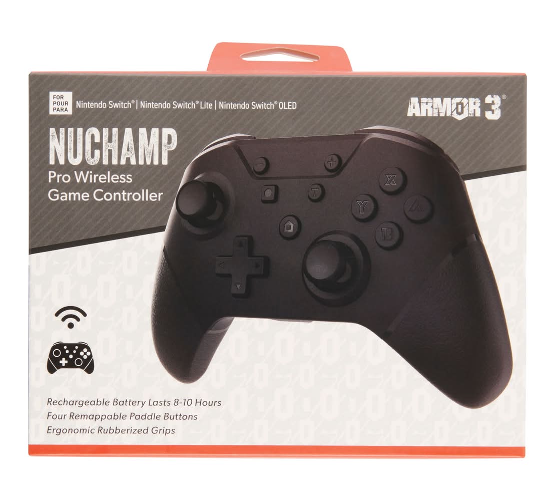 Nuchamp Armor 3 Wireless Controller For Nintendo Switch, Black