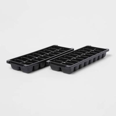 Room Essentials Plastic Ice Tray, Black (2 ct)
