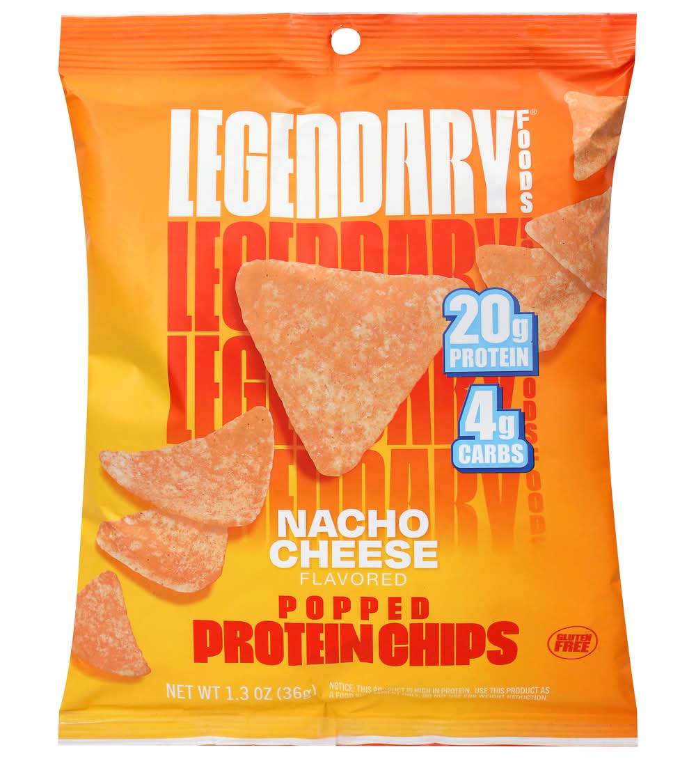 Legendary Foods Popped Protein Chips, Nacho Cheese (1.3 oz)