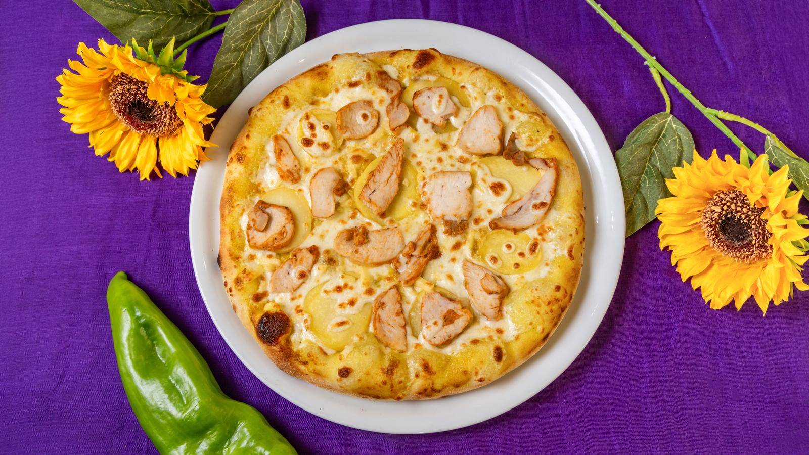 Pizza poulet curry 🍕🥔🍗