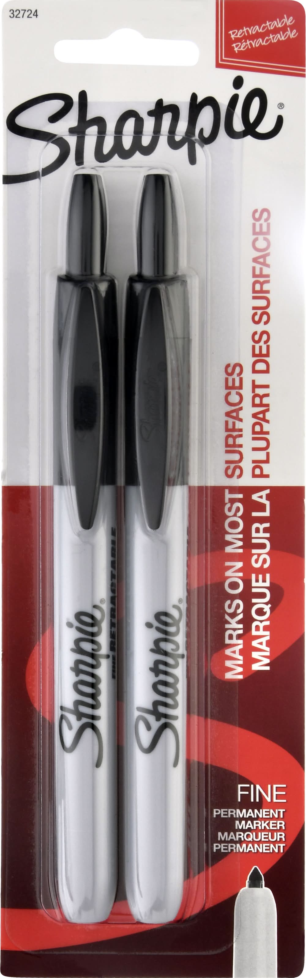Sharpie Retractable Fine Point Permanent Markers (1.12 oz, 2 ct)
