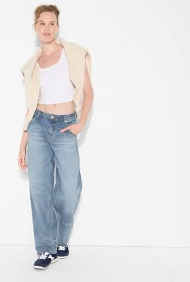 Wild Fable 90'S Mid Rise Relaxed Straight Jeans, Women, 12, Light Wash