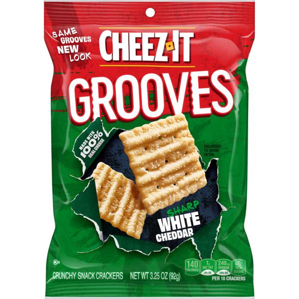 Cheez-It Grooves White Cheddar Crunchy Snack Crackers 3.25oz