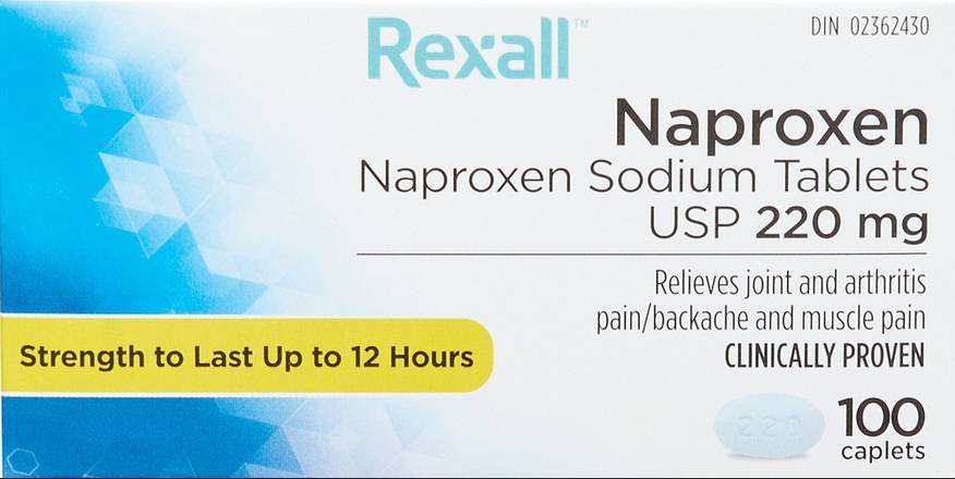 Rexall Naproxen Sodium Caplets 220 mg (100 units)