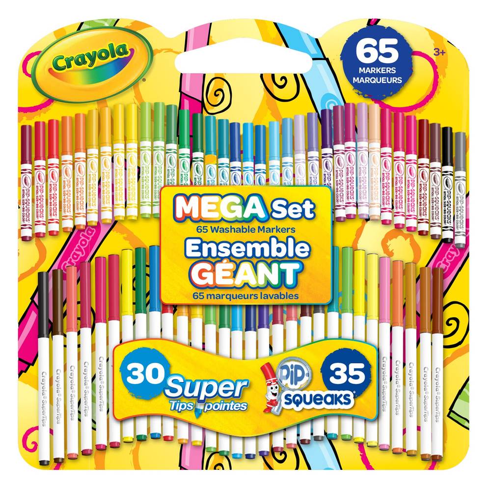 Crayola - Ensamble Géant, 65 Marqueurs Lavables