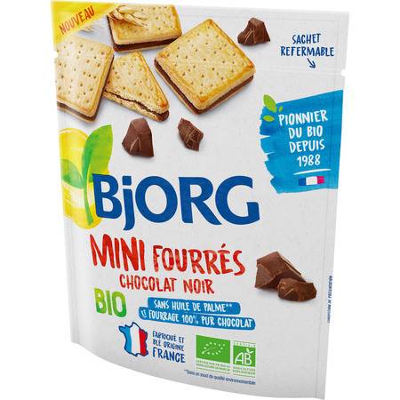 Biscuits Bio mini fourres chocolat noir BJORG - le paquet de 180g