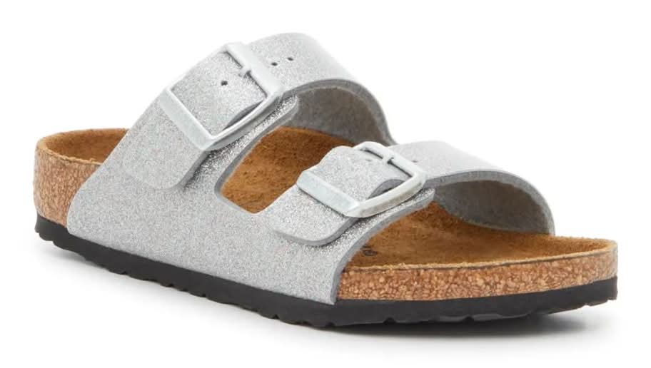 Birkenstock Arizona Sandal - Kids' (Silver Glitter Medium - EU 33 / US 2-2.5 Youth)