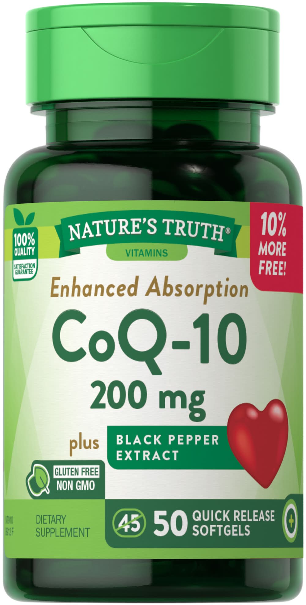 Nature's Truth 200 Mg Coq-10 Plus Black Pepper Extract (2.6 oz)