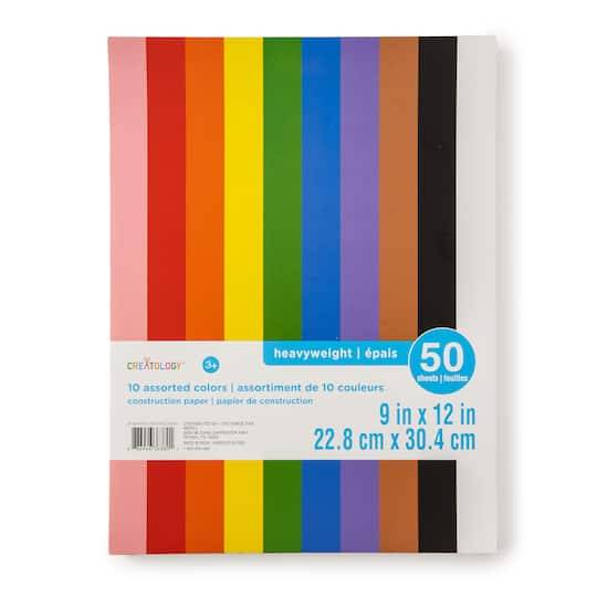 Creatology Rainbow Construction Paper Sheets, 9" X 12", Assorted (50 ct)