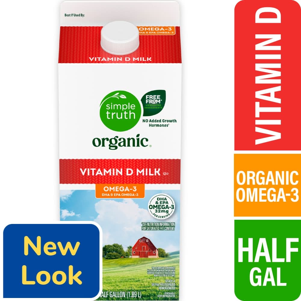 Simple Truth Organic Vitamin D Whole Milk With Dha Omega-3 (1.89 L)