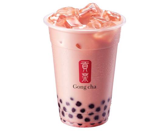 Strawberry Earl Grey Milk Tea with pearl