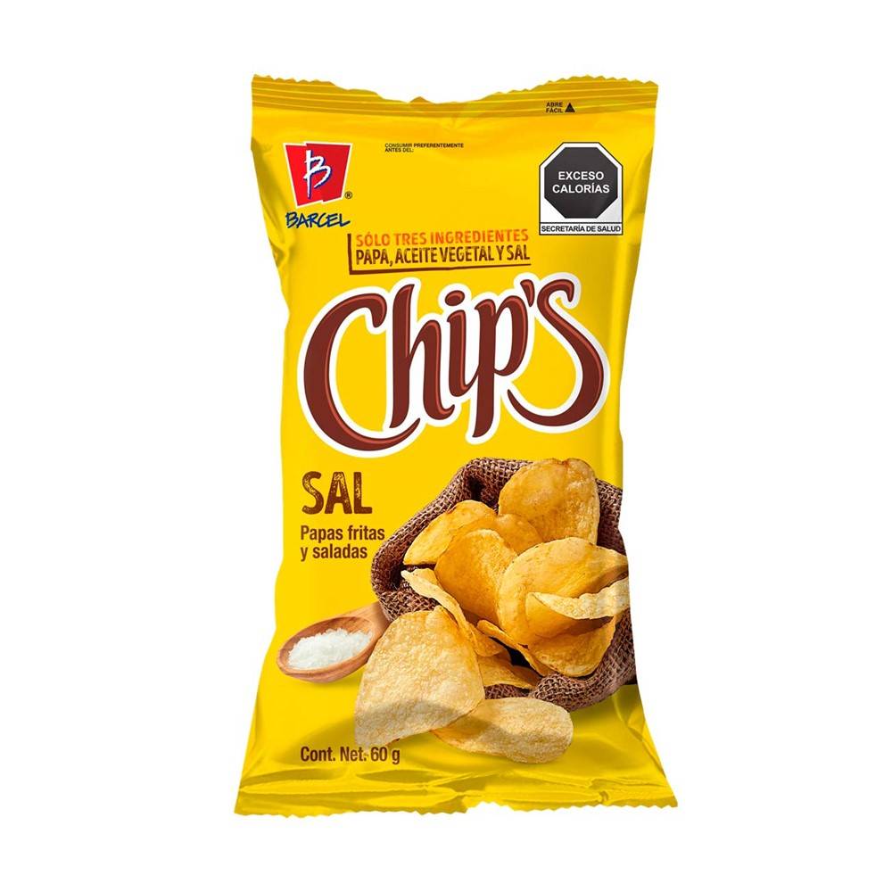 Chip's papas fritas sabor sal de mar (bolsa 60 g)