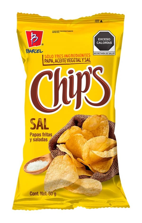 Chip's · Papas fritas y saladas, sal de mar (60 g)