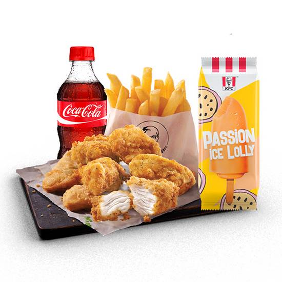 8pcs Chicken Bites, Regular Chips and 350ml Soda or Ice Lolly