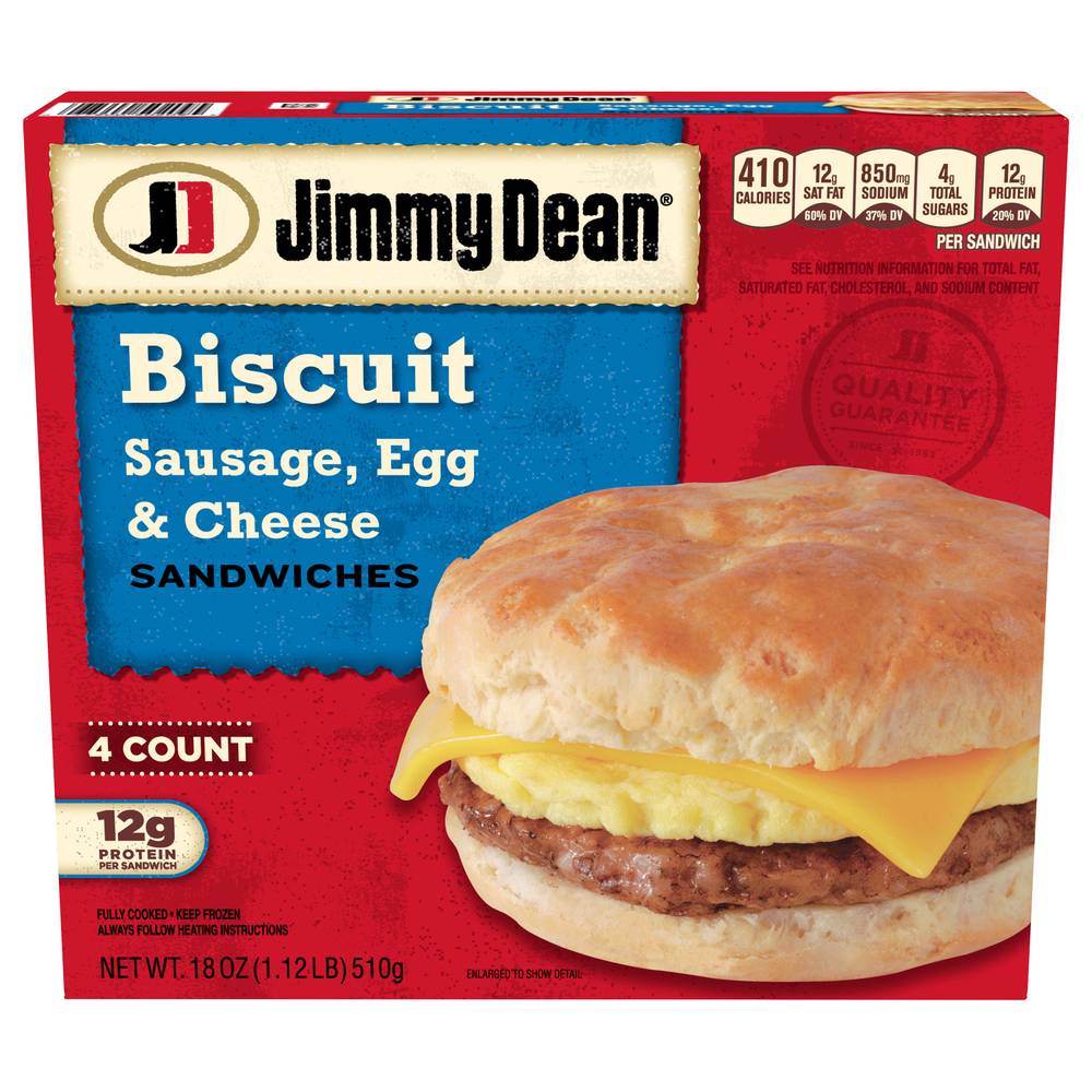 Jimmy Dean Sausage, Egg & Cheese Biscuit Sandwiches