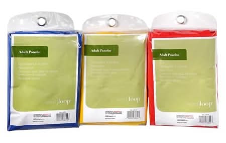 West Loop Assorted Colors Adult Poncho (3 ct)