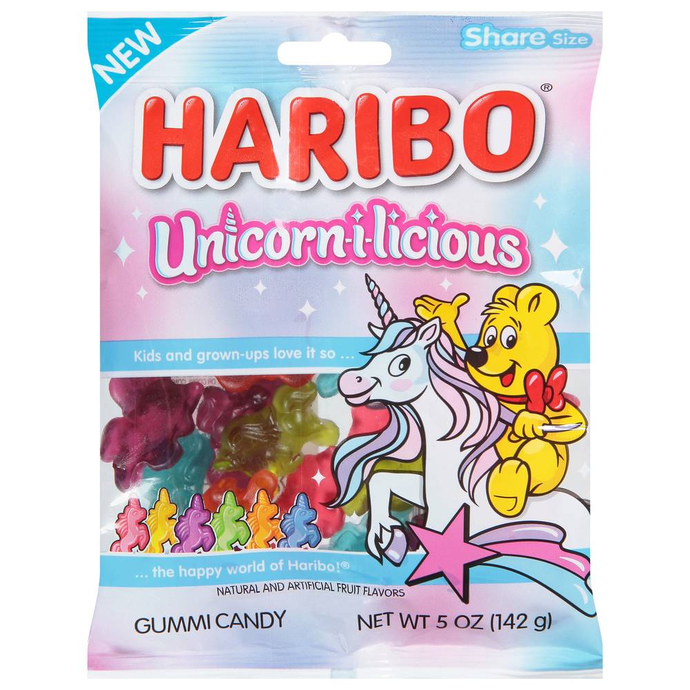 Haribo Unicorn-I-Licious Gummies Bag, Assorted, Share size (5 oz)