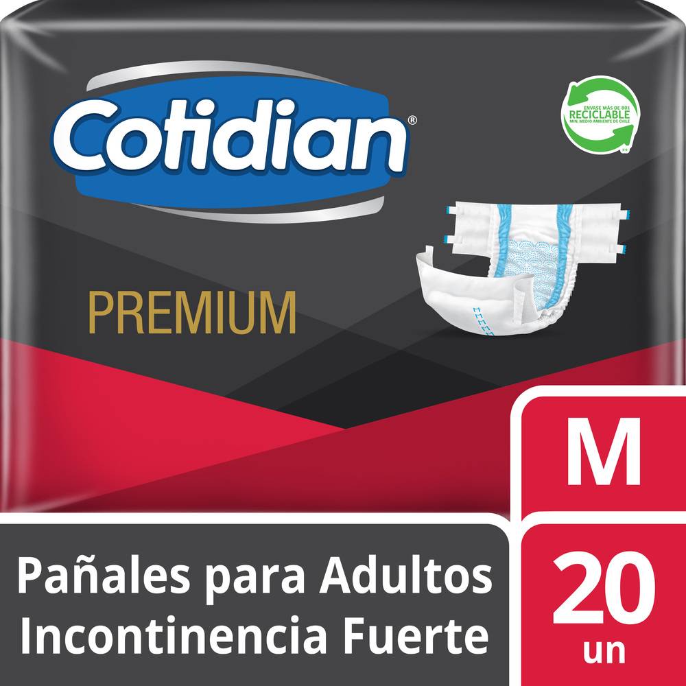 Cotidian panãles premium para adultos incontinencia fuerte (M)
