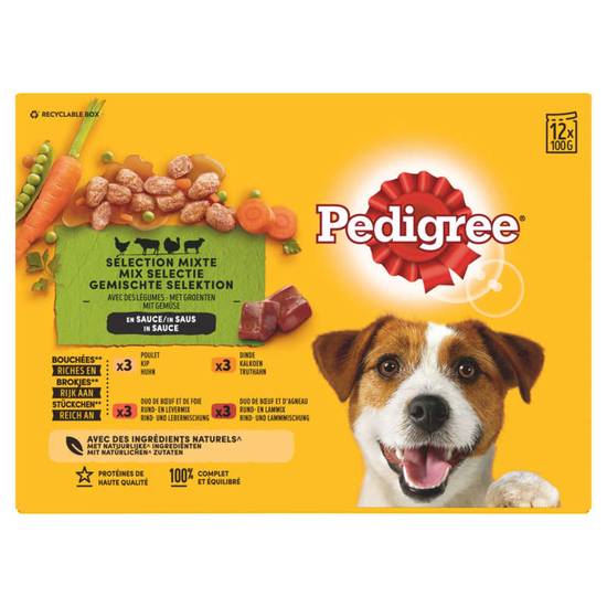 Pedigree Sachets fraîcheur en sauce petit chien 12x100g