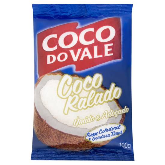 Coco do vale coco ralado úmido e adoçado (100g)