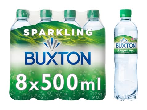 Buxton Natural Sparkling Mineral Water (8 x 500ml)