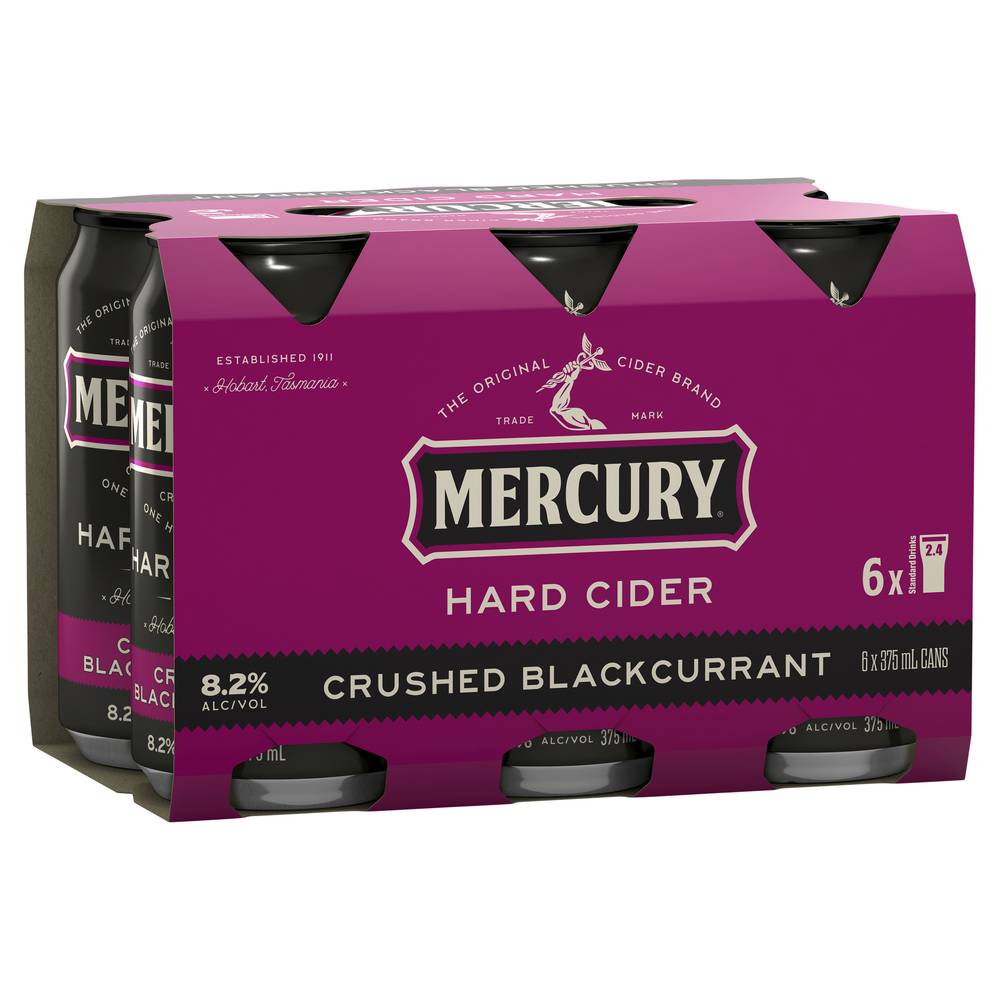 Mercury Hard Cider Blackcurrant Can 375ml X 6 pack