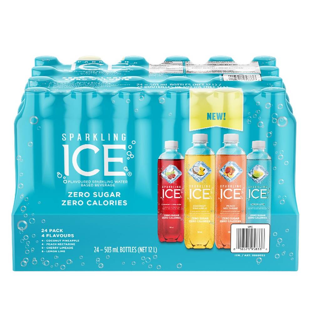 Sparkling Ice Flavoured Water Beverage Variety Pack, 24 X 503Ml