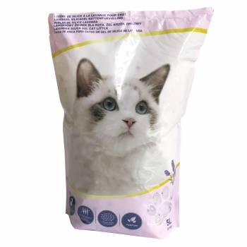 Perlas silice lavanda para gato Carrefour 5l