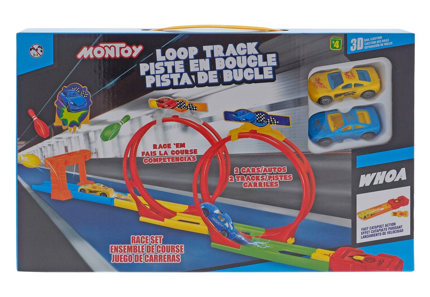 Montoy Car W/Two Looping Tracks Set