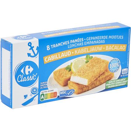 Carrefour Classic' - Cabillaud tranches panées (400g)