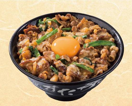 とんこつ醤油肉盛り牛カルビ丼