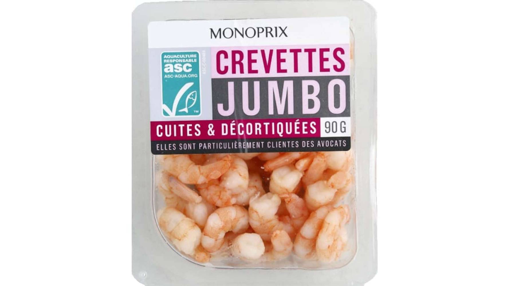 Monoprix - Crevettes jumbo cuites & décortiquées