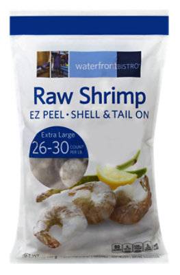 Waterfront Bistro Shrimp Raw Large Ez Peel Shell & Tail On Frozen 26-30 Count - 2 Lb