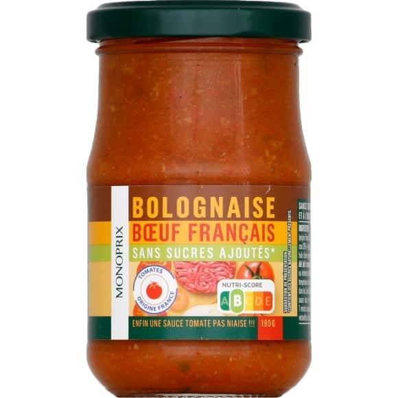 Monoprix Sauce Bolognaise Le Bocal De 190 G