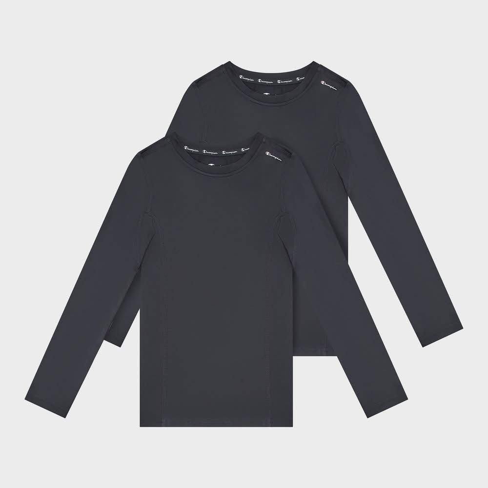 Champion Youth Compression Long Sleeve Shirt, L, Black (2 ct)