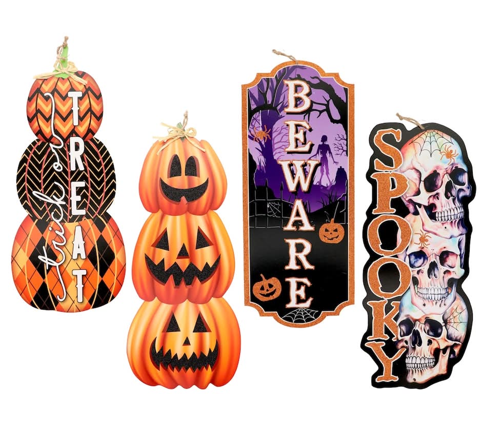 Seasonal Collection Halloween-themed Stacked Wall Hanging Sign, Assorted Designs, 1-ct.