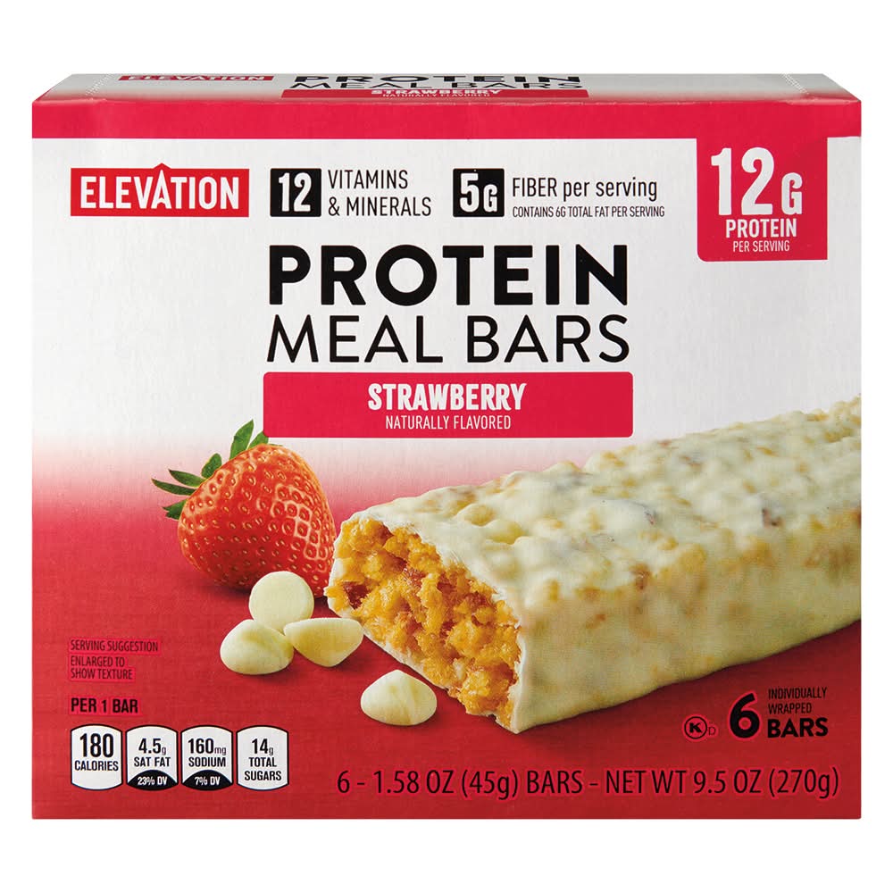 Elevation Protein Meal Bar, Strawberry (6 x 1.58 oz)
