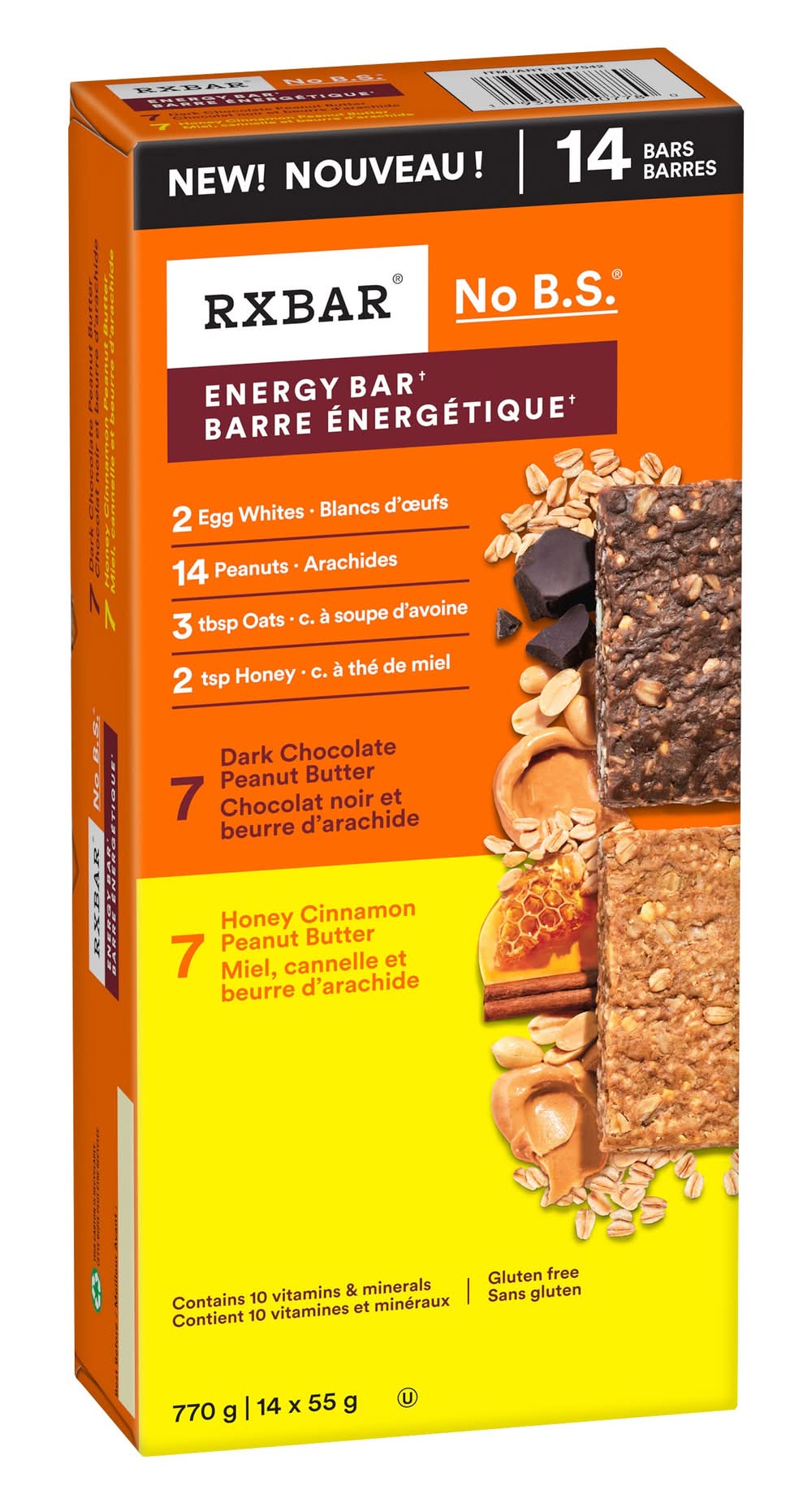 Rxbar - Ensemble De Barre Énergétique Au No B.S., 14 × 55 G / Rxbar No B.S. Energy Bar Variety Pack, 14 × 55 G