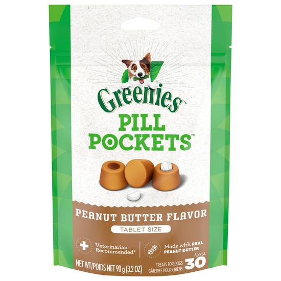 Greenies Pill Pockets Tablet Size Peanut Butter Flavor Treats For Dogs (30 ct)