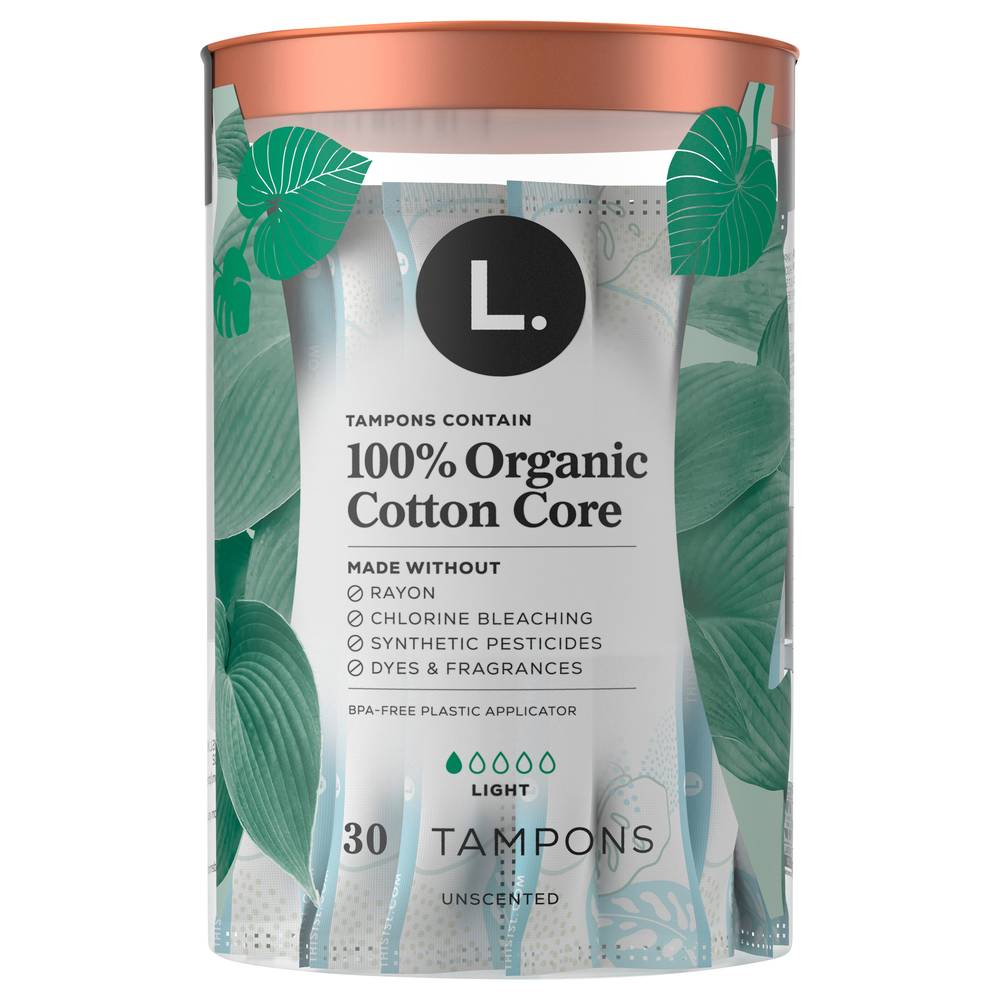 L. Ight Organic Cotton Core Tampons (7 oz)