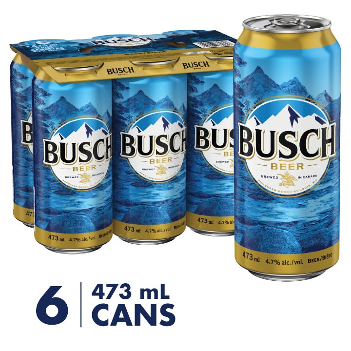 Busch Pale Lager Beer (6 x 473 ml)